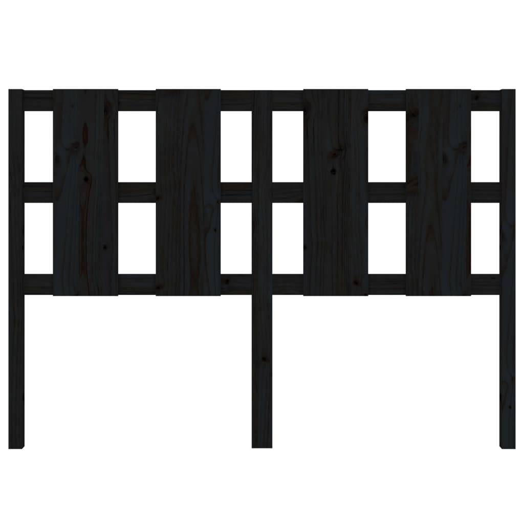vidaXL Kopfteil Schwarz 125,5x4x100 cm Massivholz Kiefer