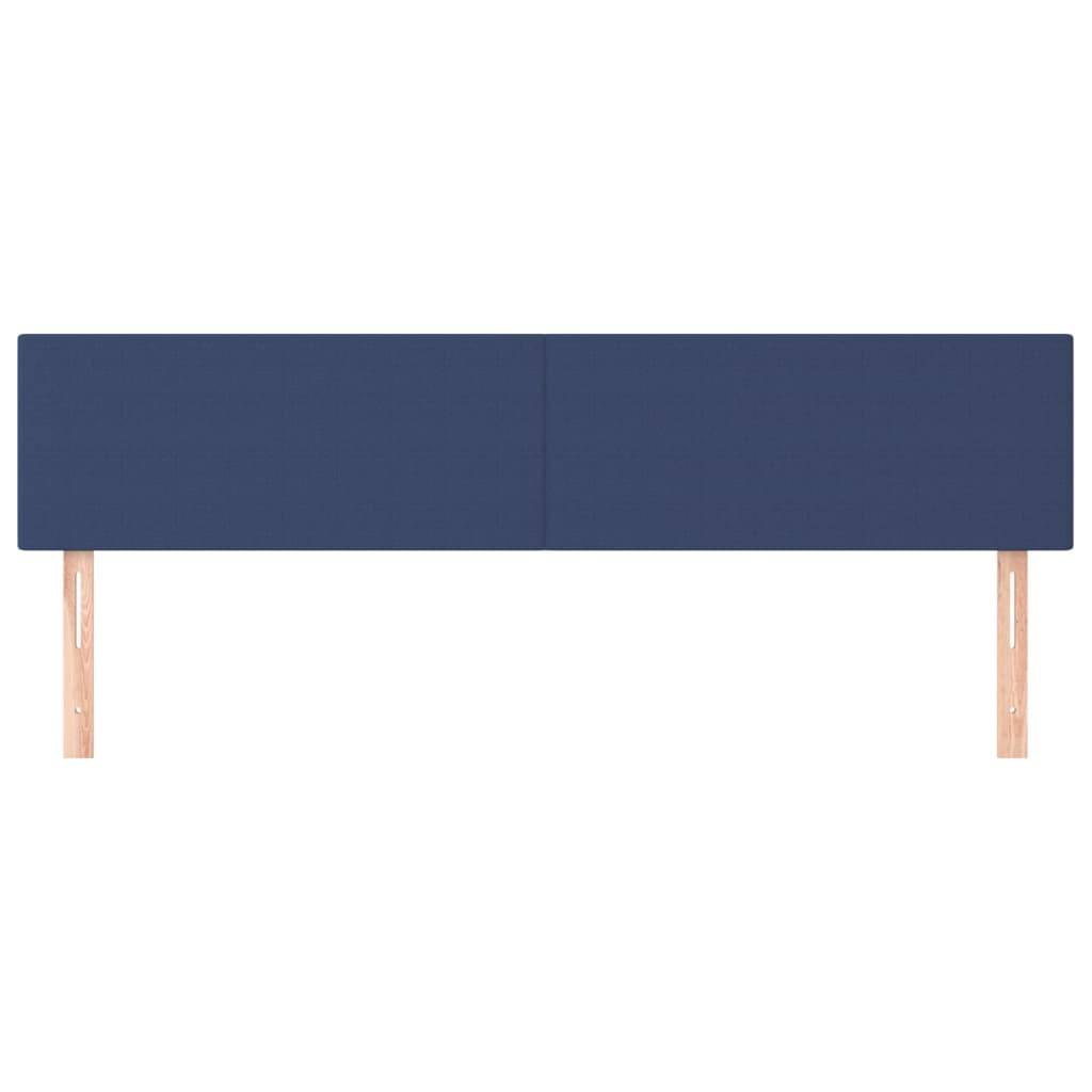 vidaXL Kopfteile 2 Stk. Blau 100x5x78/88 cm Stoff