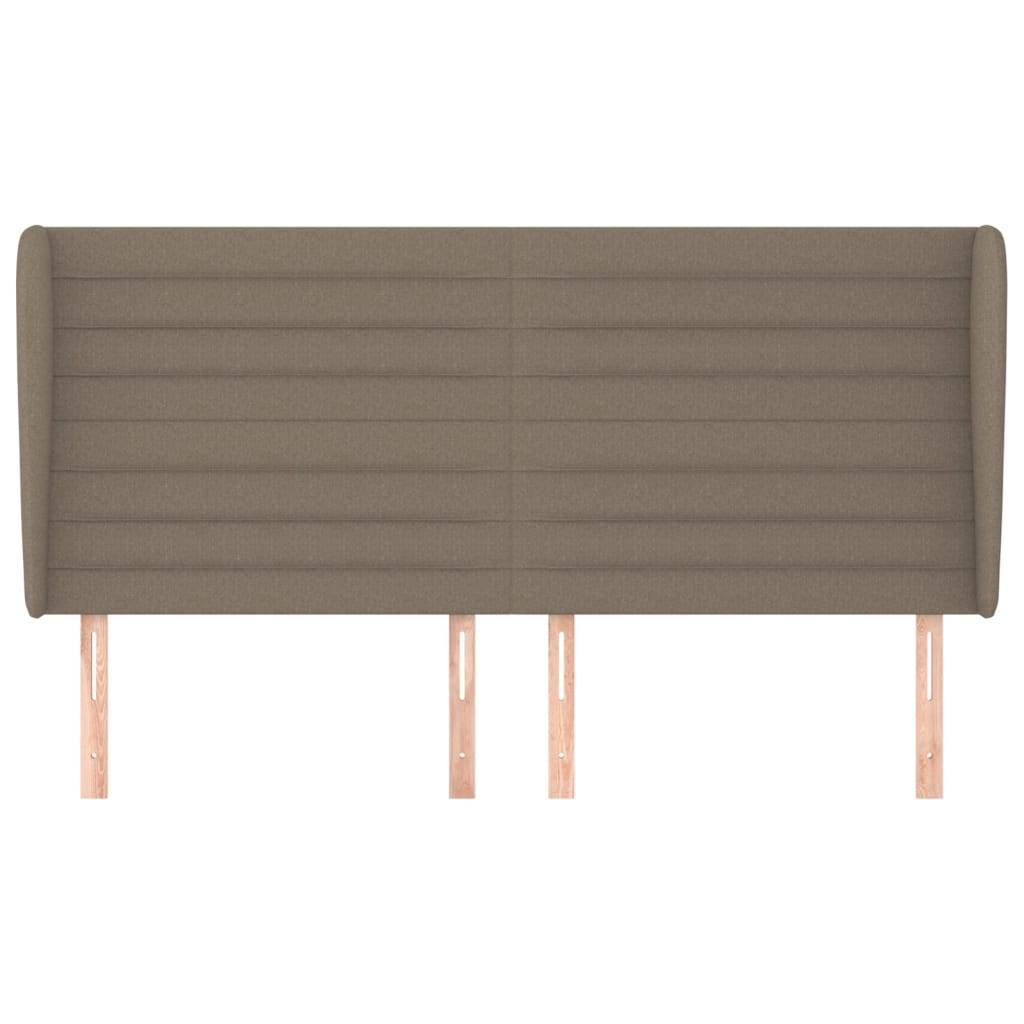 vidaXL Kopfteil mit Ohren Taupe 163x23x118/128 cm Stoff