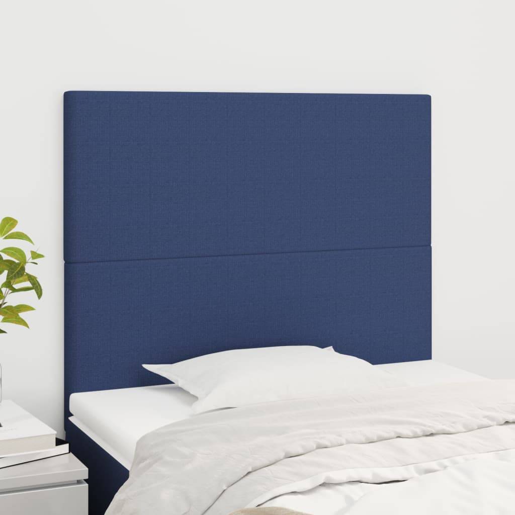 vidaXL Kopfteile 2 Stk. Blau 100x5x78/88 cm Stoff