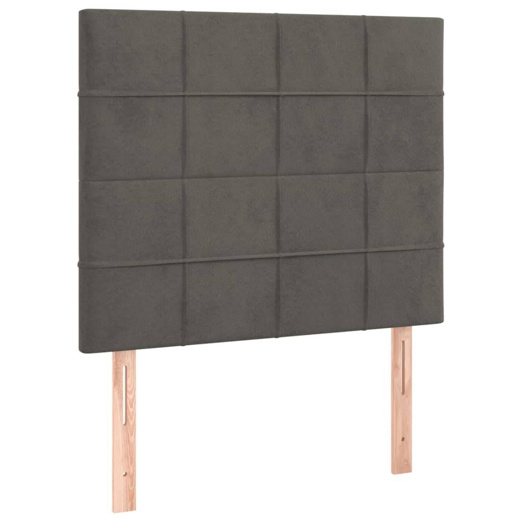 vidaXL LED Kopfteil Dunkelgrau 100x5x118/128 cm Samt