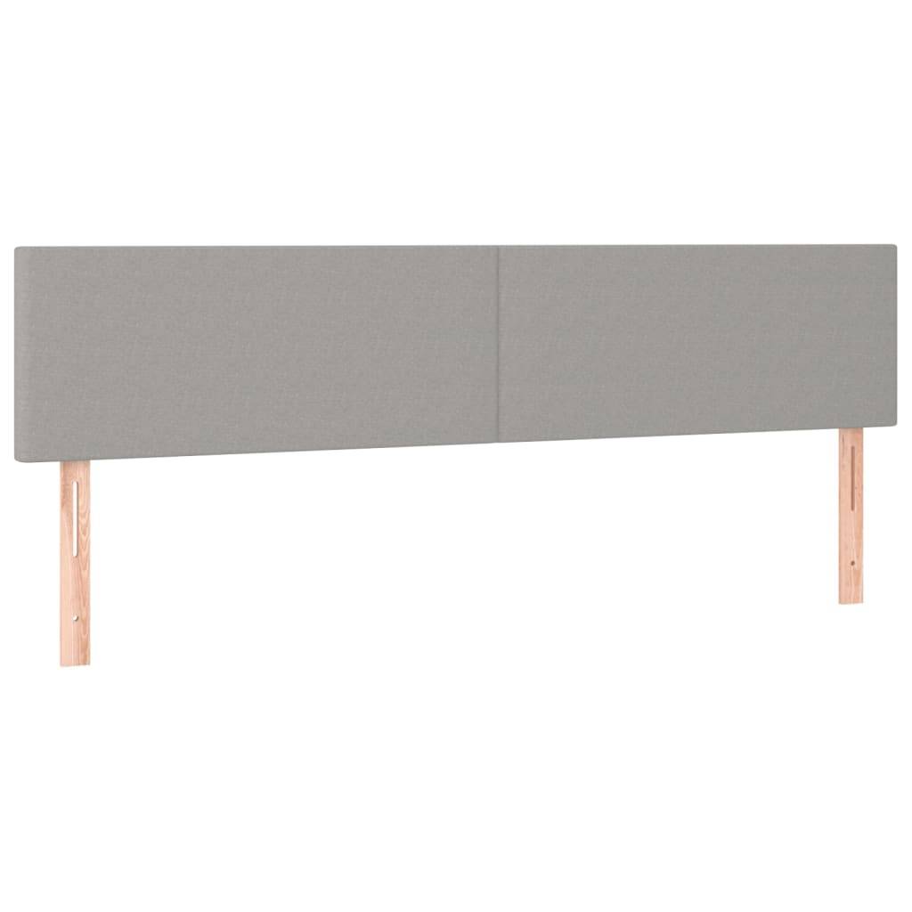 vidaXL Kopfteile 2 Stk. Hellgrau 100x5x78/88 cm Stoff