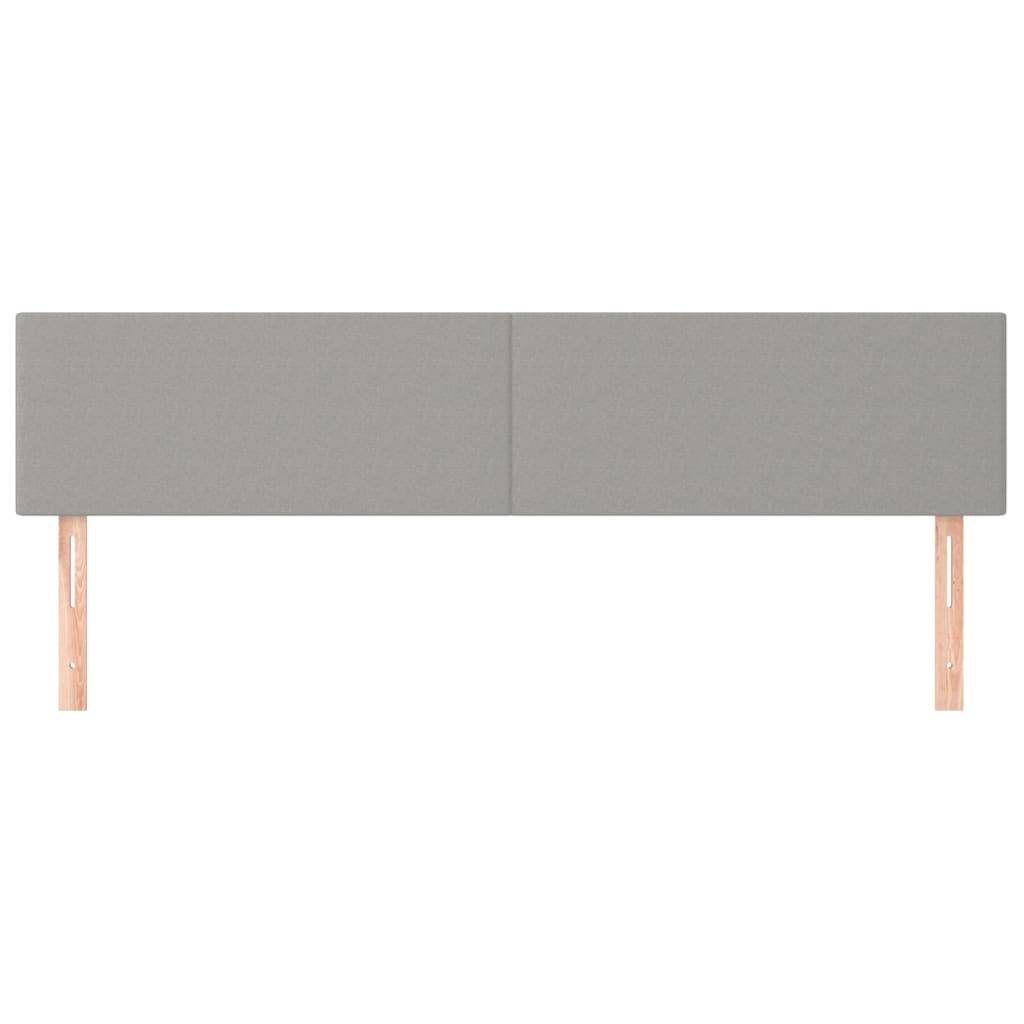 vidaXL Kopfteile 2 Stk. Hellgrau 100x5x78/88 cm Stoff