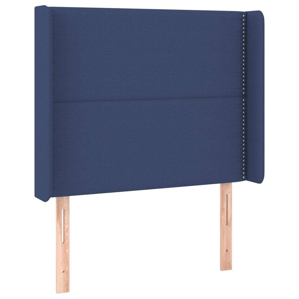vidaXL LED Kopfteil Blau 93x16x118/128 cm Stoff