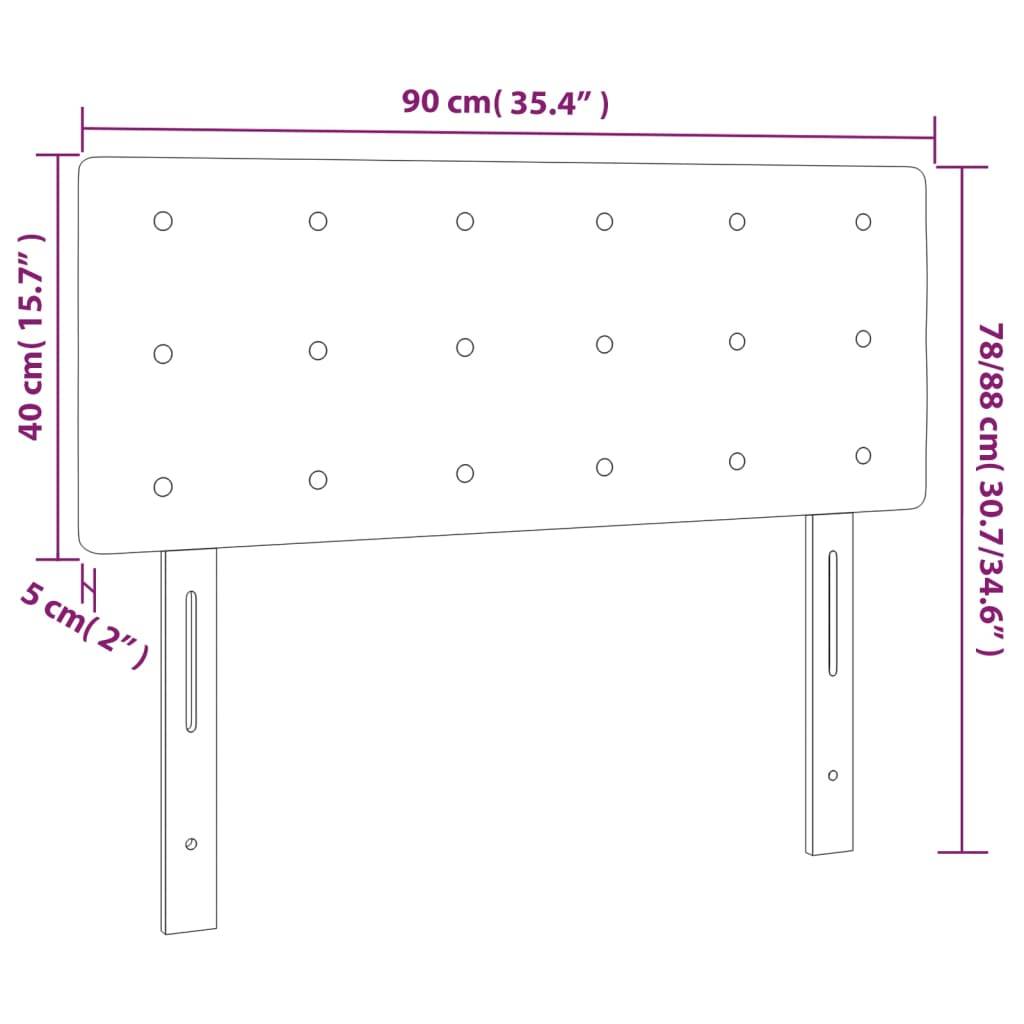 vidaXL Kopfteil Grau 90x5x78/88 cm Kunstleder