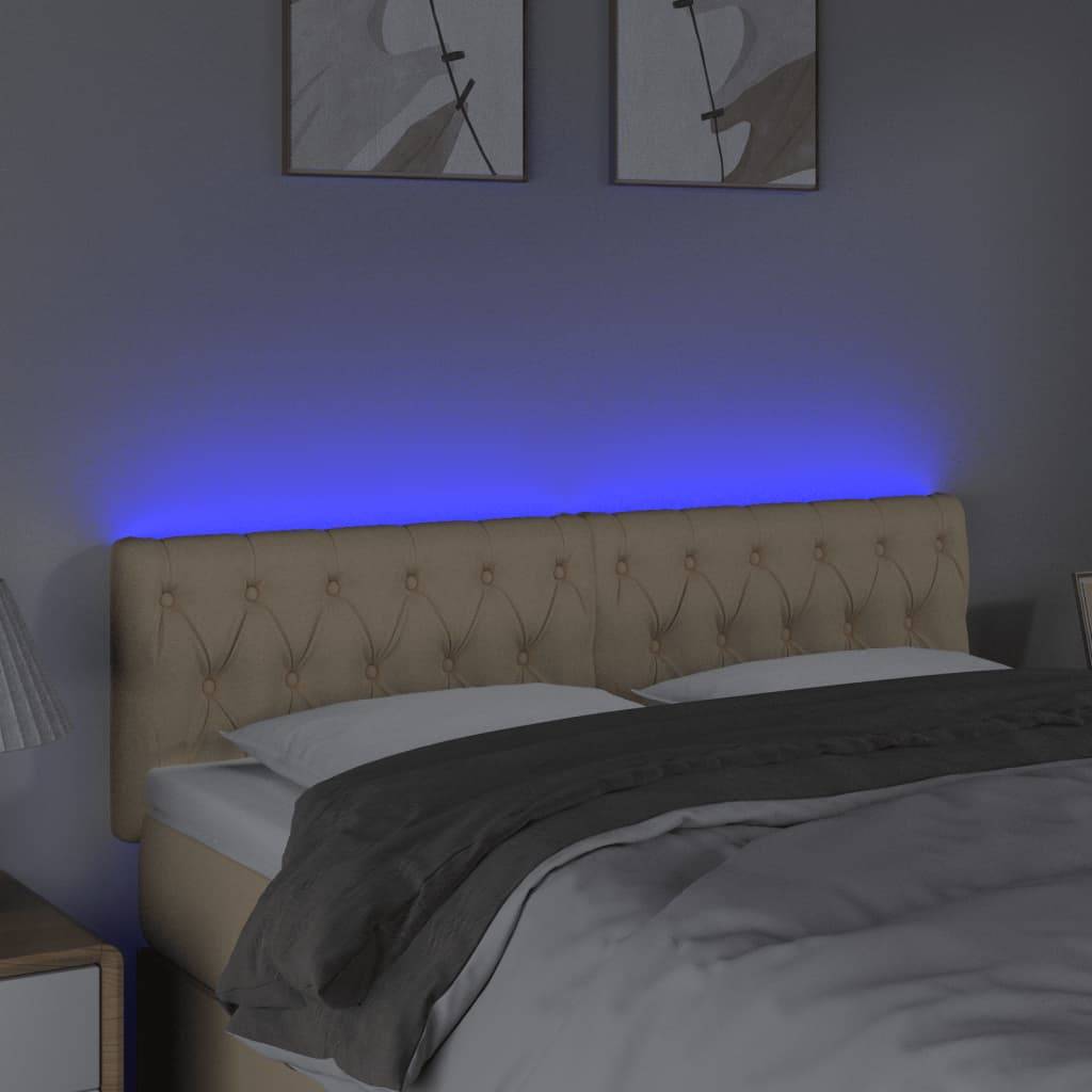 vidaXL LED Kopfteil Creme 144x7x78/88 cm Stoff