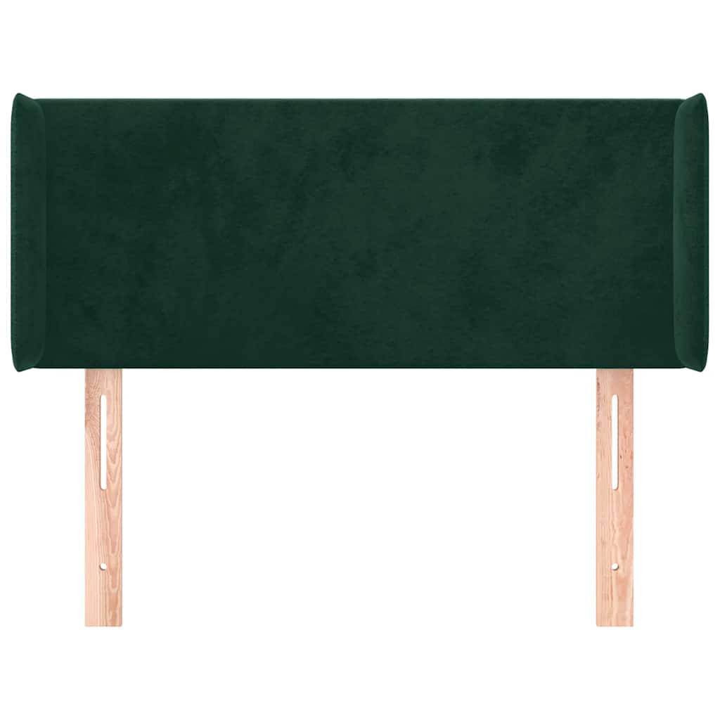 vidaXL Kopfteil mit Ohren Dunkelgrün 83x16x78/88 cm Samt