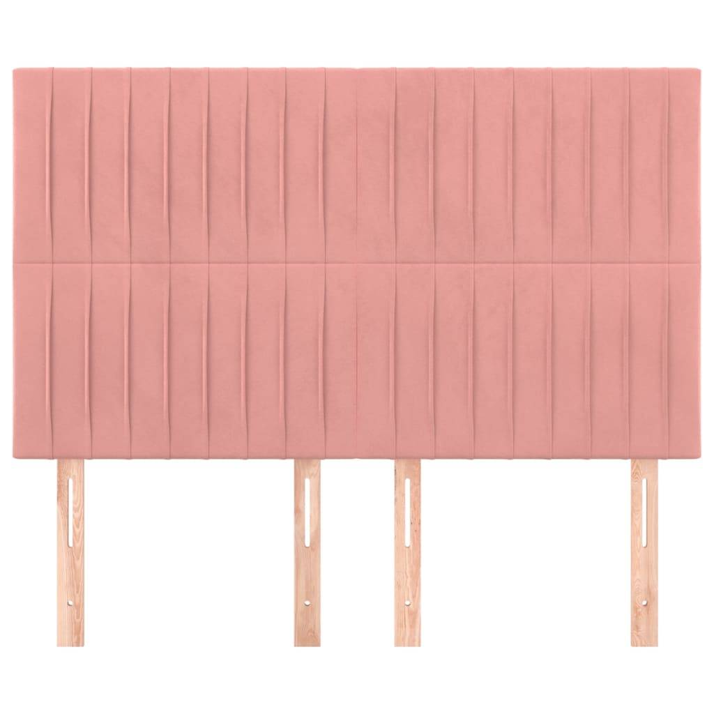 vidaXL Kopfteile 4 Stk. Rosa 72x5x78/88 cm Samt