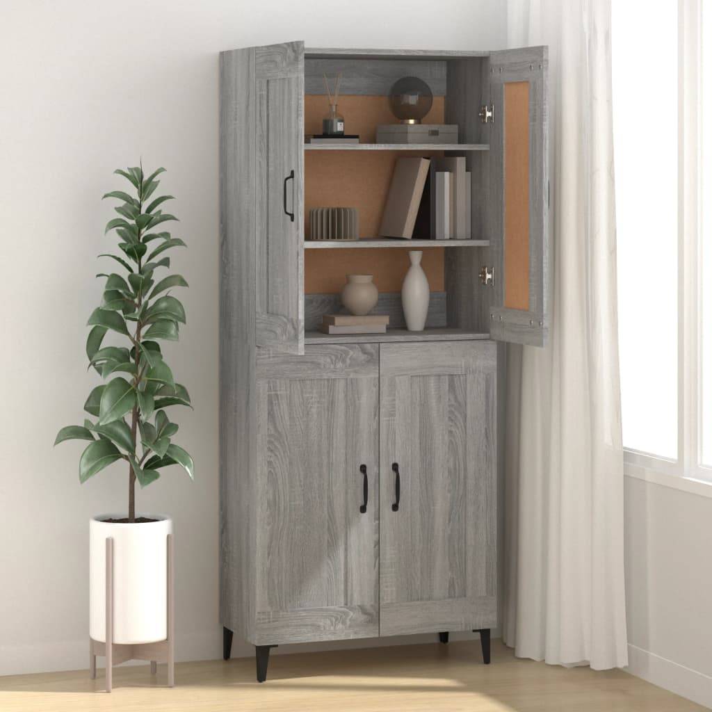 vidaXL Sideboard Grau Sonoma 69,5x34x90 cm Holzwerkstoff