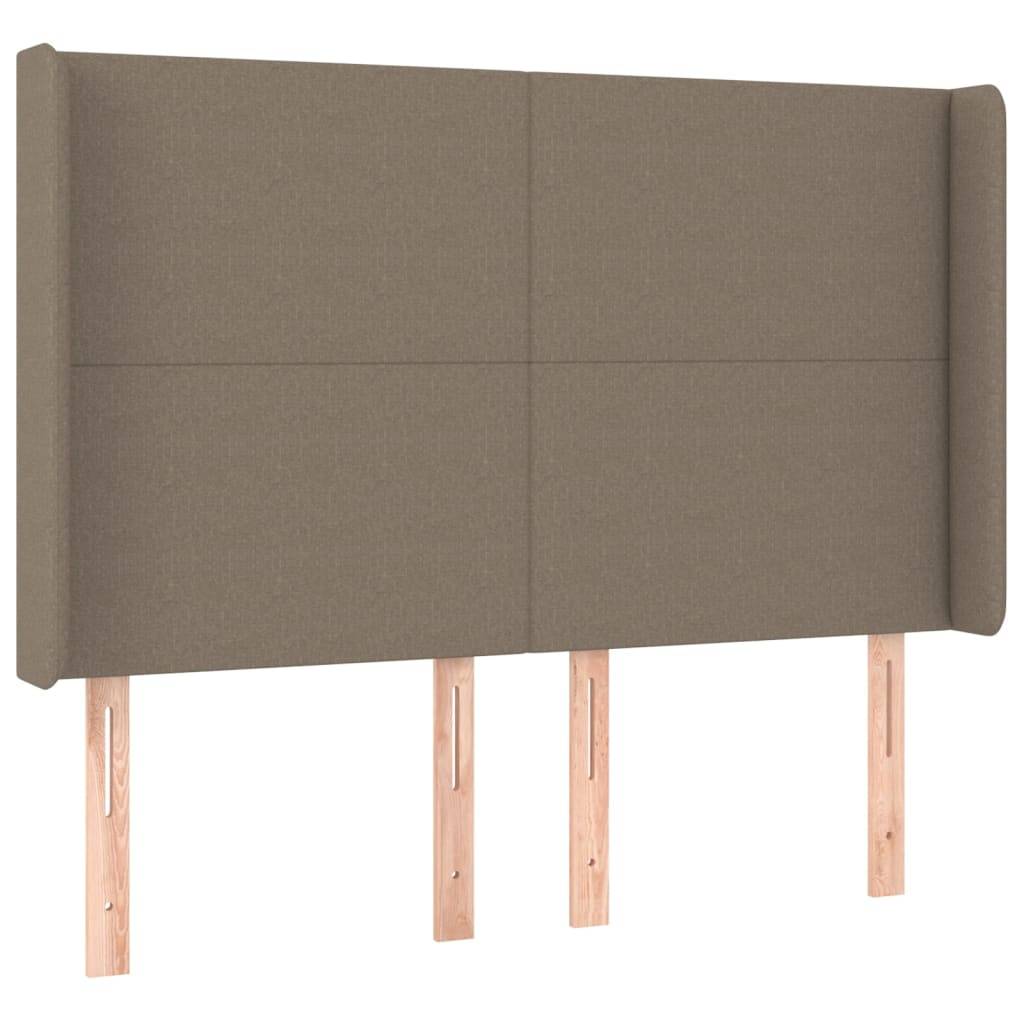 vidaXL LED Kopfteil Taupe 147x16x118/128 cm Stoff