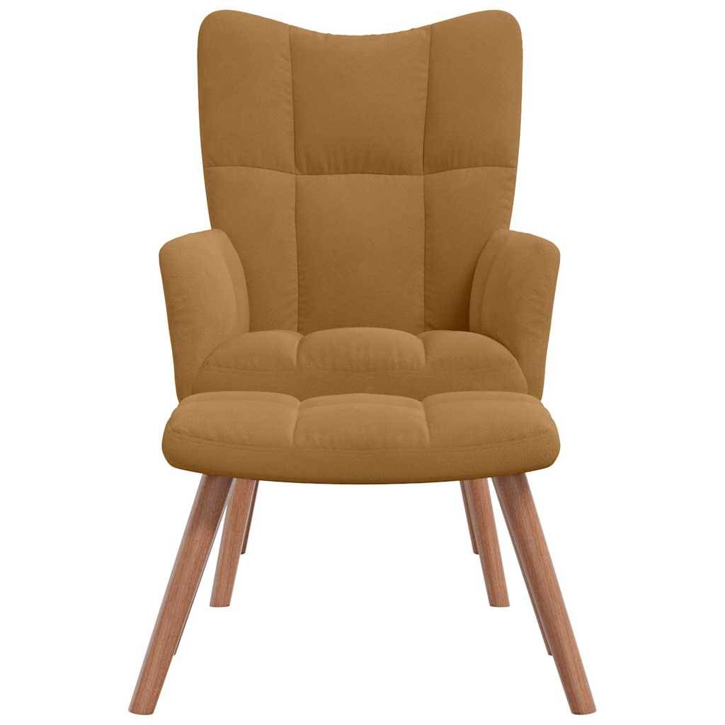 vidaXL Relaxsessel mit Hocker Braun Samt