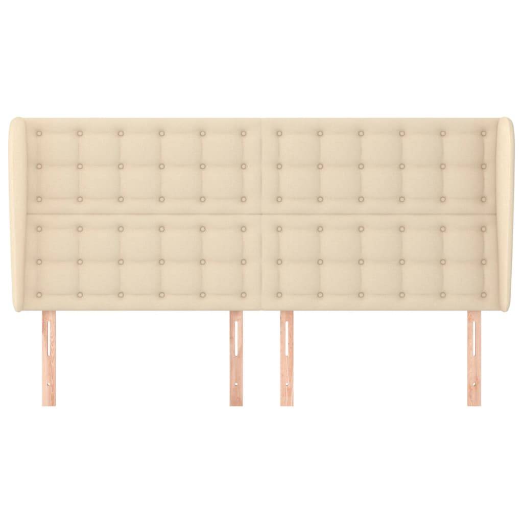 vidaXL Kopfteil mit Ohren Creme 203x23x118/128 cm Stoff