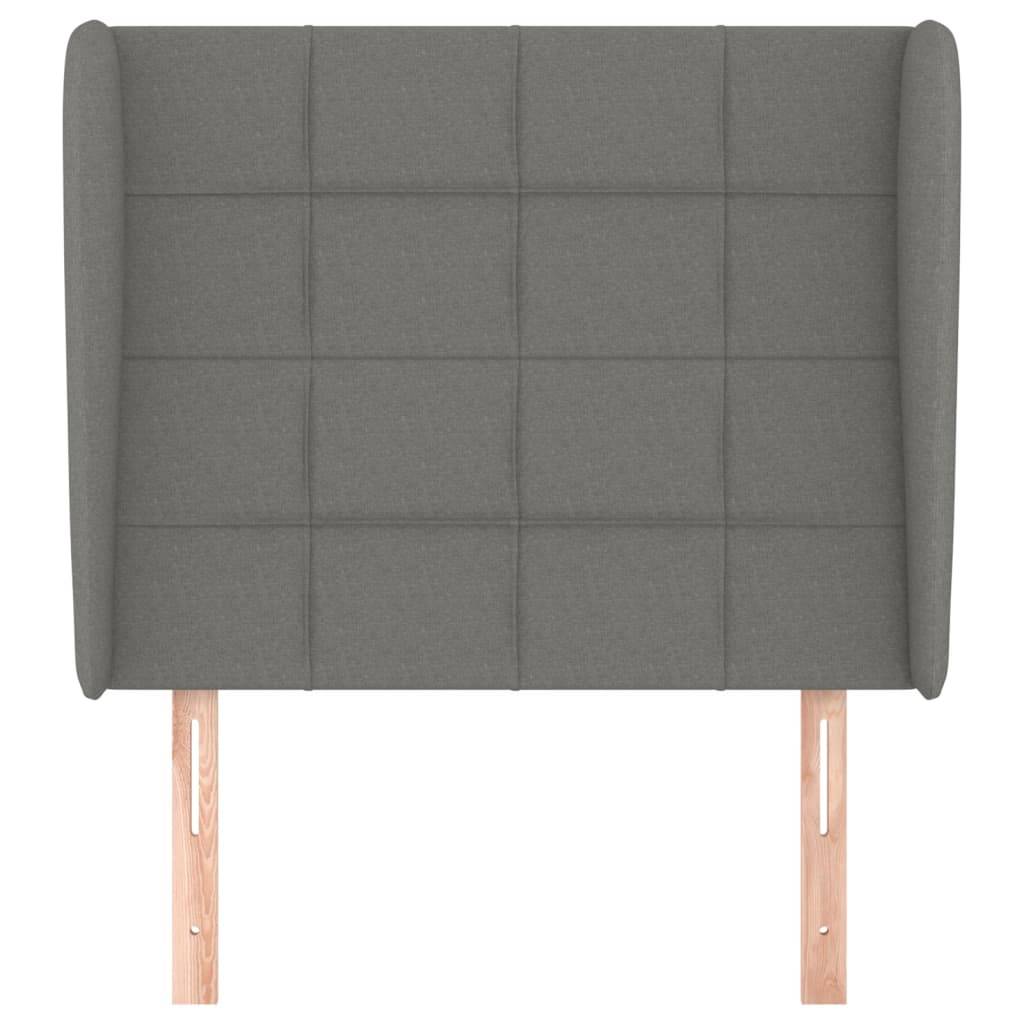 vidaXL Kopfteil mit Ohren Dunkelgrau 83x23x118/128 cm Stoff