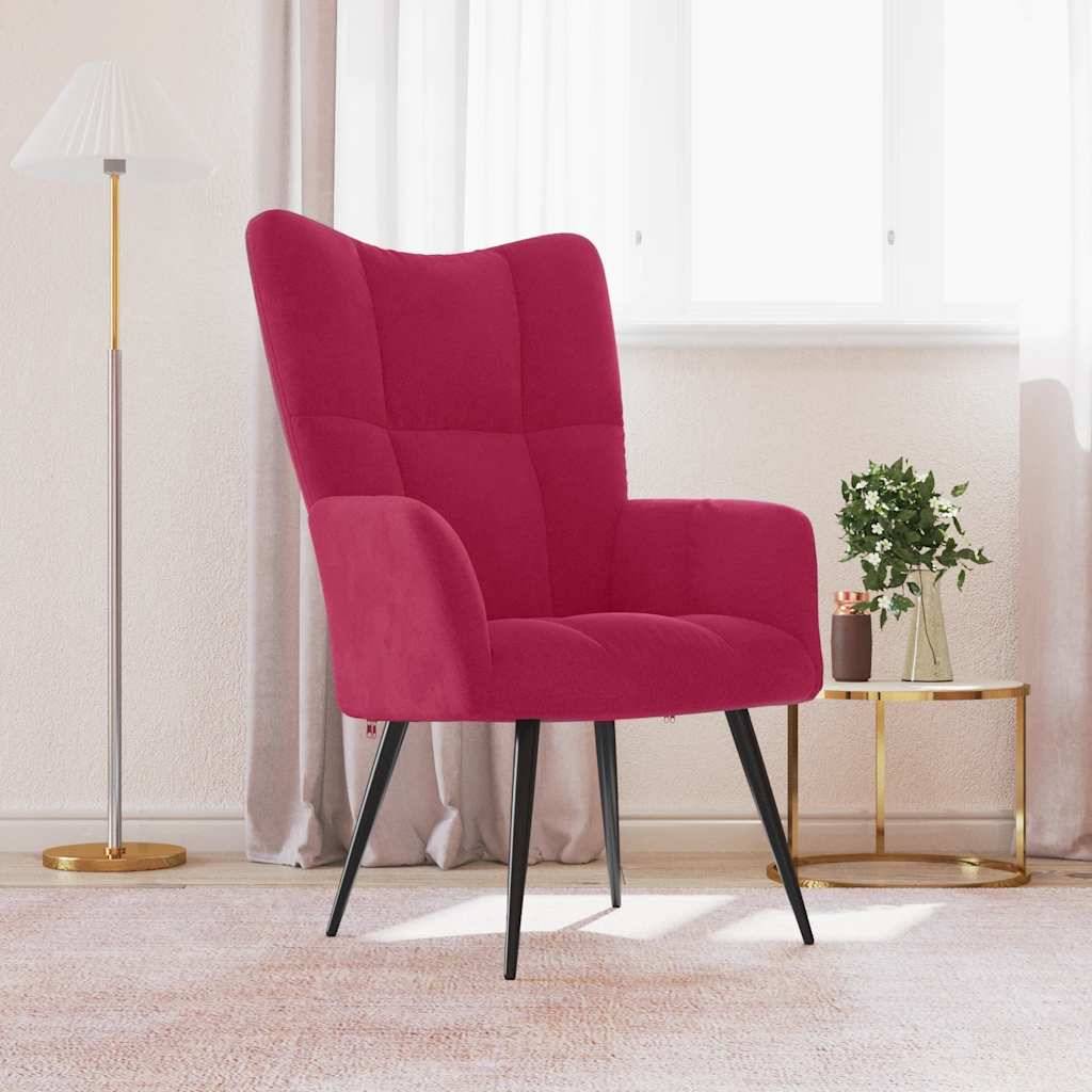 vidaXL Relaxsessel Weinrot Samt
