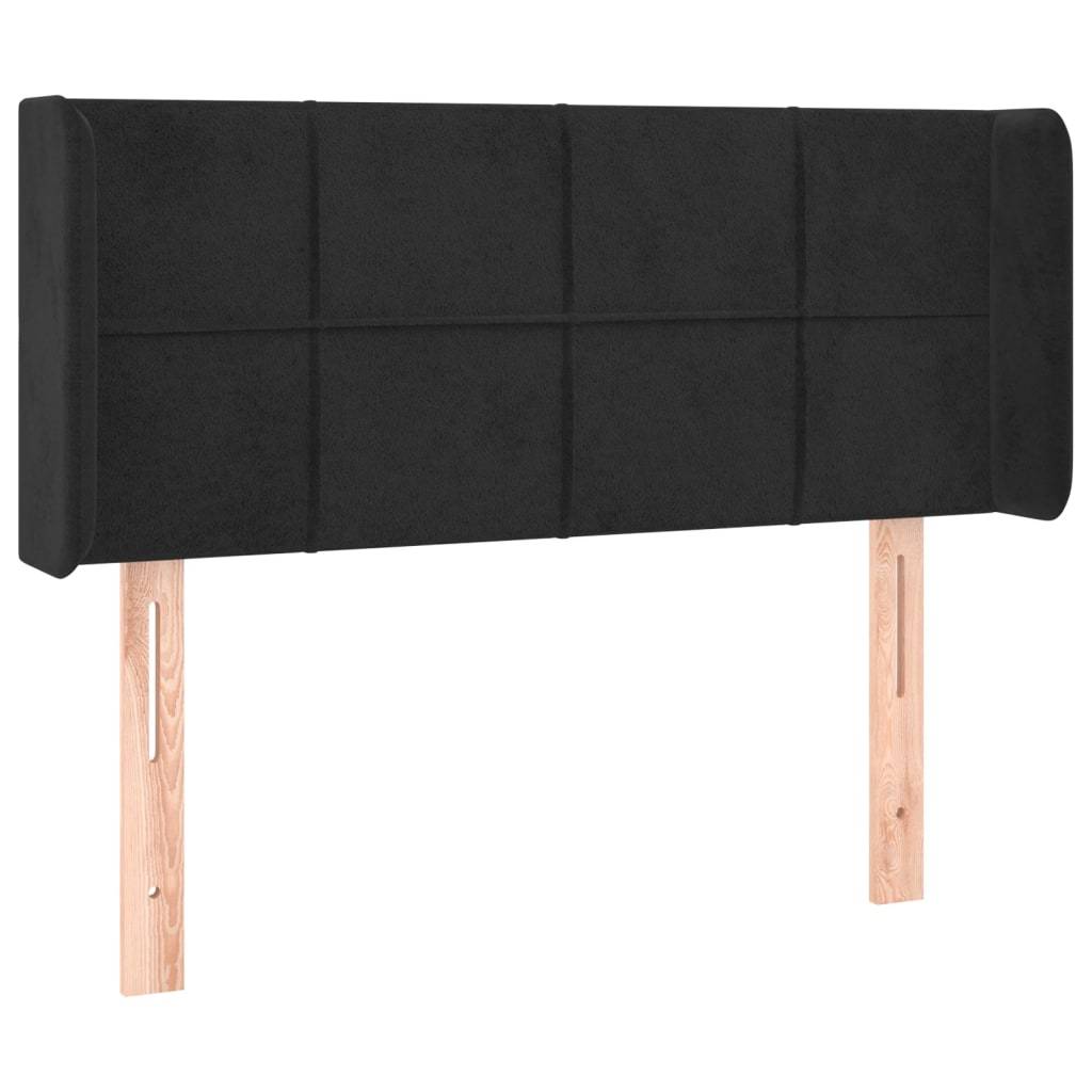 vidaXL LED Kopfteil Schwarz 103x16x78/88 cm Samt