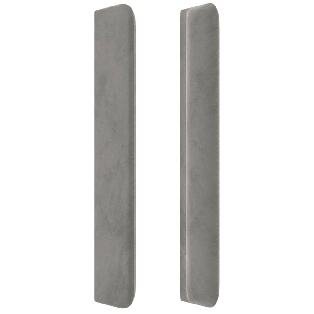 vidaXL Kopfteil mit Ohren Hellgrau 163x16x118/128 cm Samt