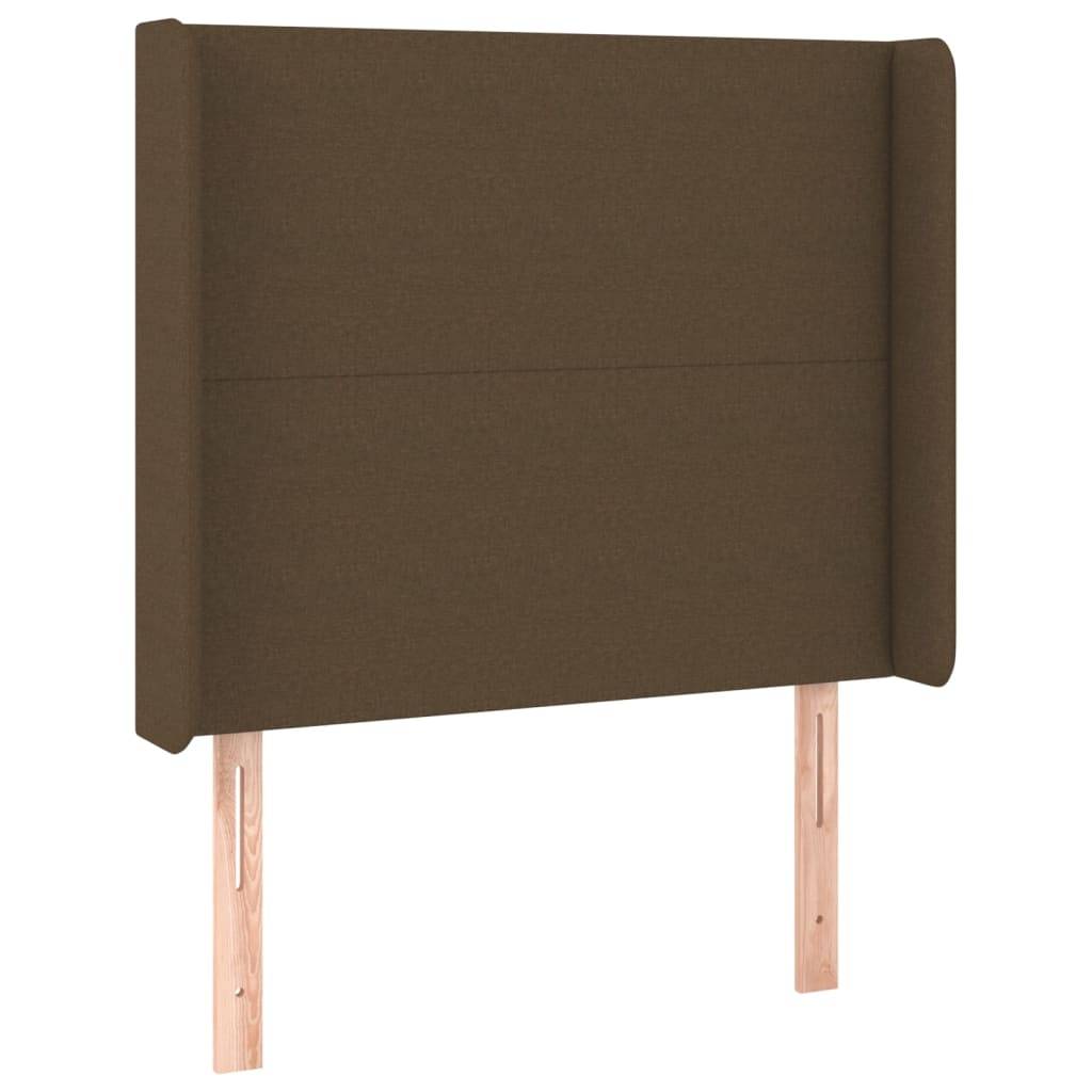 vidaXL Kopfteil mit Ohren Dunkelbraun 103x16x118/128 cm Stoff