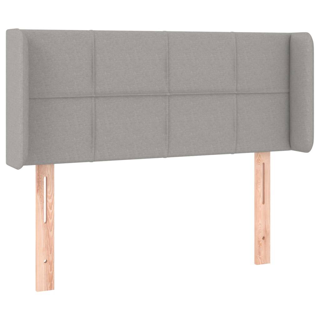 vidaXL Kopfteil mit Ohren Hellgrau 93x16x78/88 cm Stoff