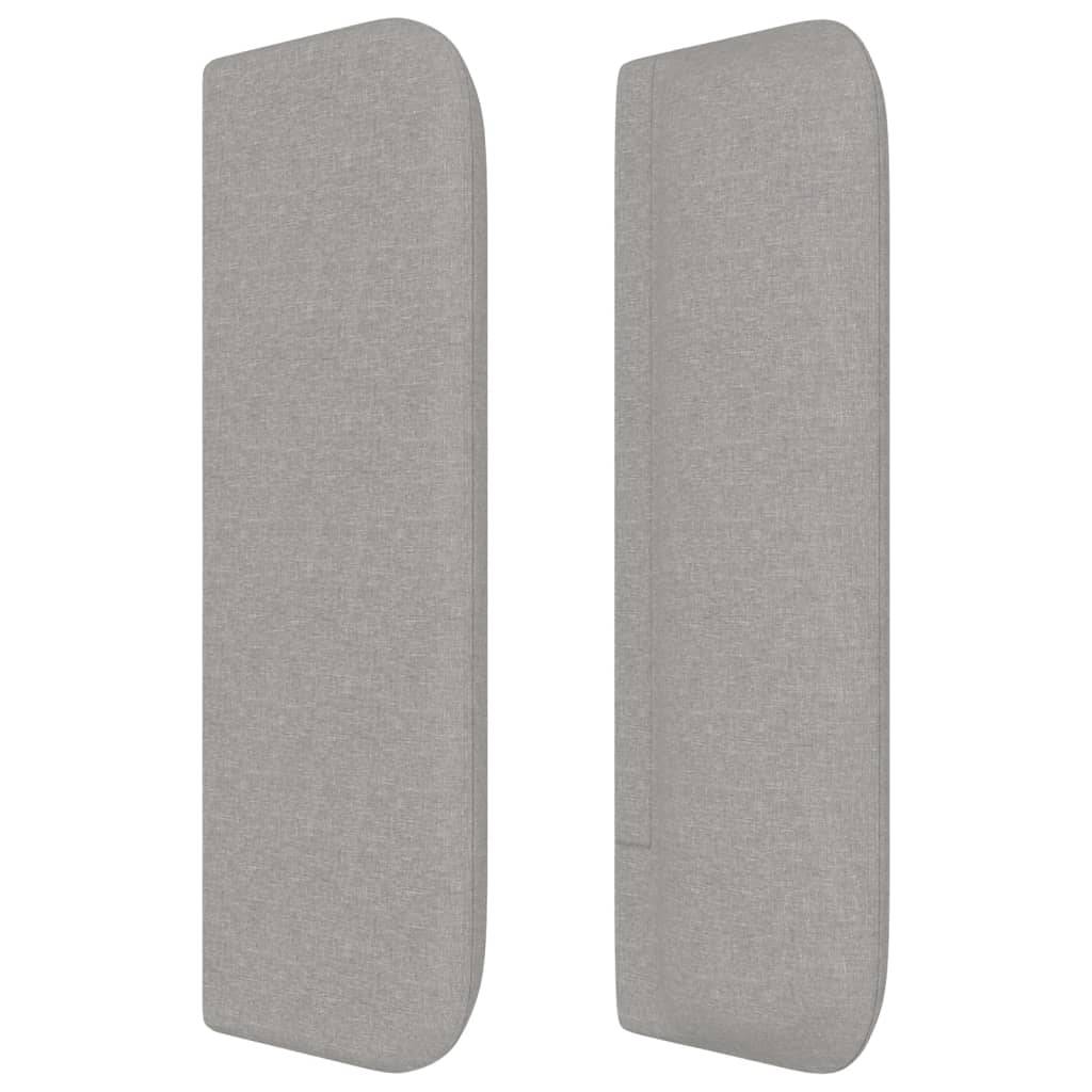 vidaXL Kopfteil mit Ohren Hellgrau 93x16x78/88 cm Stoff