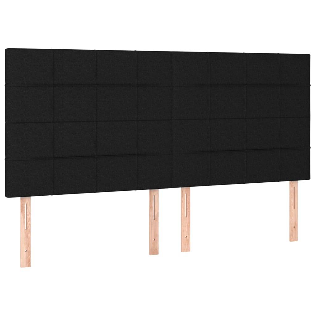 vidaXL Kopfteile 4 Stk. Schwarz 90x5x78/88 cm Stoff