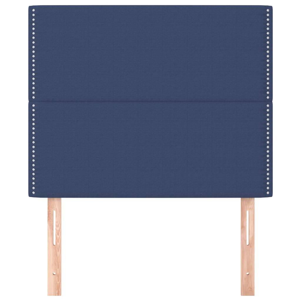 vidaXL Kopfteile 2 Stk. Blau 100x5x78/88 cm Stoff