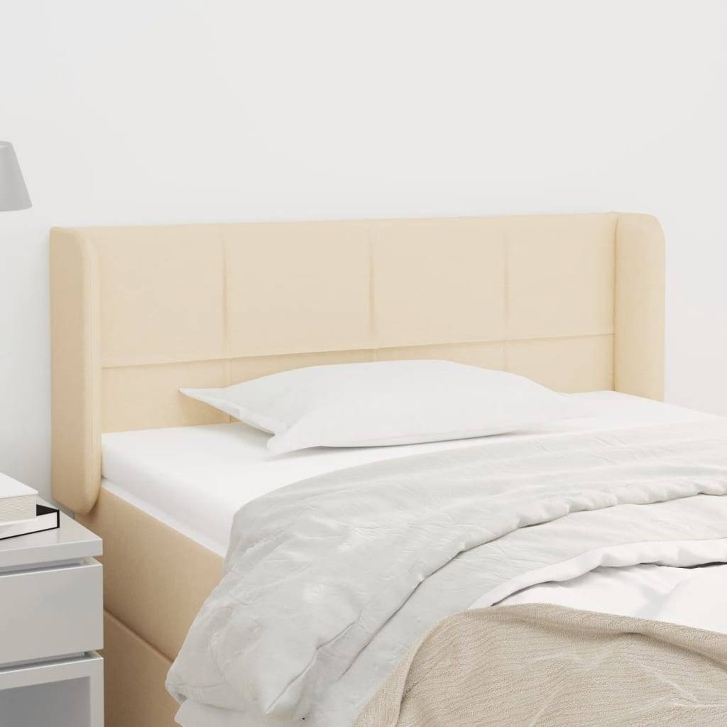 vidaXL Kopfteil mit Ohren Creme 83x16x78/88 cm Stoff