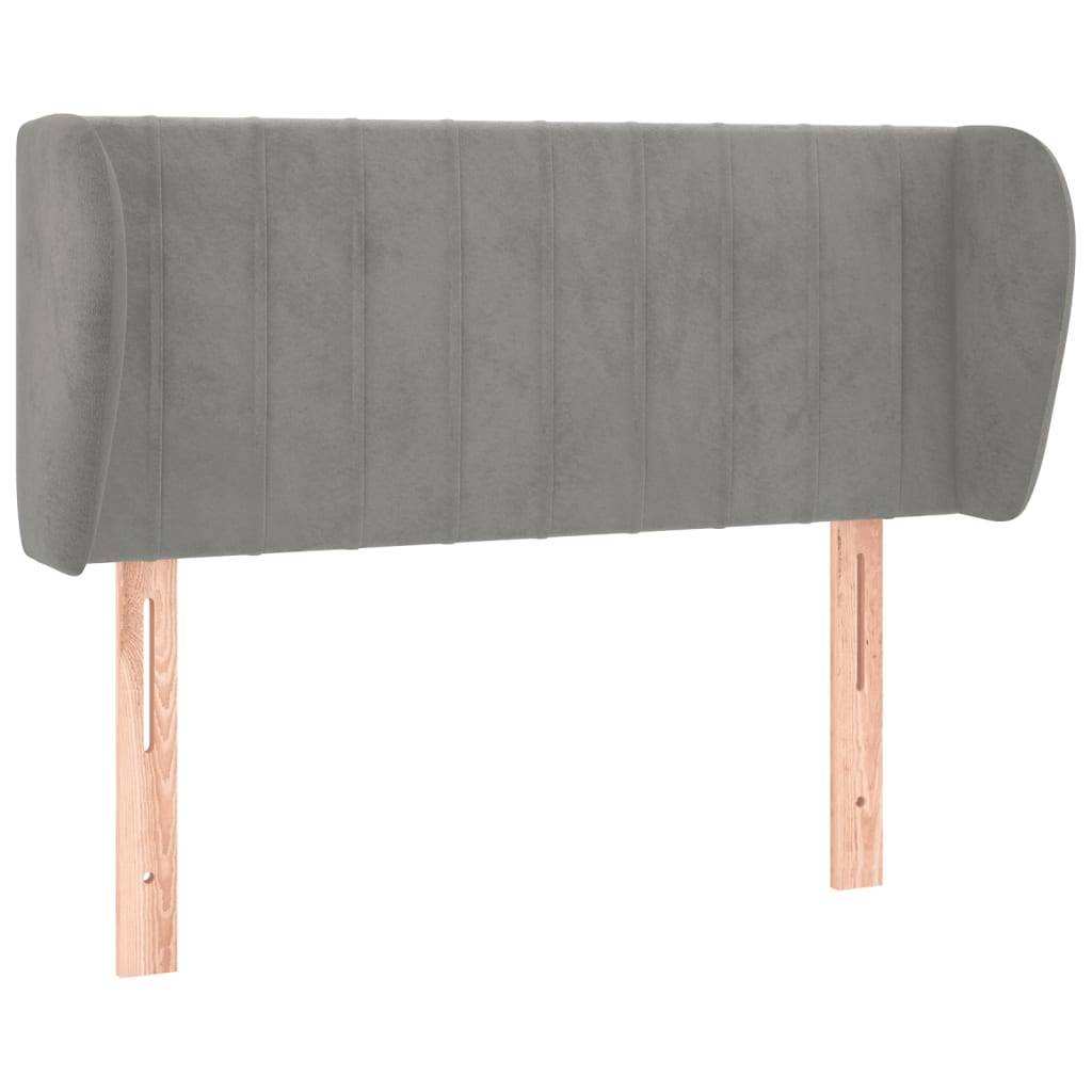vidaXL Kopfteil mit Ohren Hellgrau 103x23x78/88 cm Samt