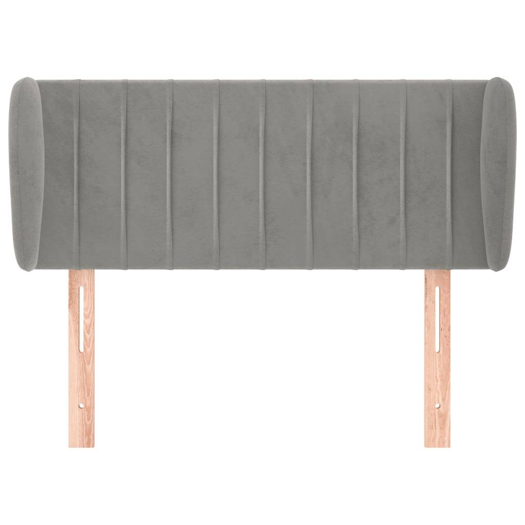 vidaXL Kopfteil mit Ohren Hellgrau 103x23x78/88 cm Samt