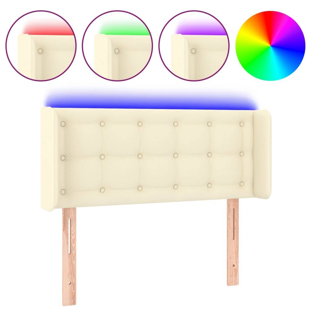 vidaXL LED Kopfteil Creme 83x16x78/88 cm Kunstleder