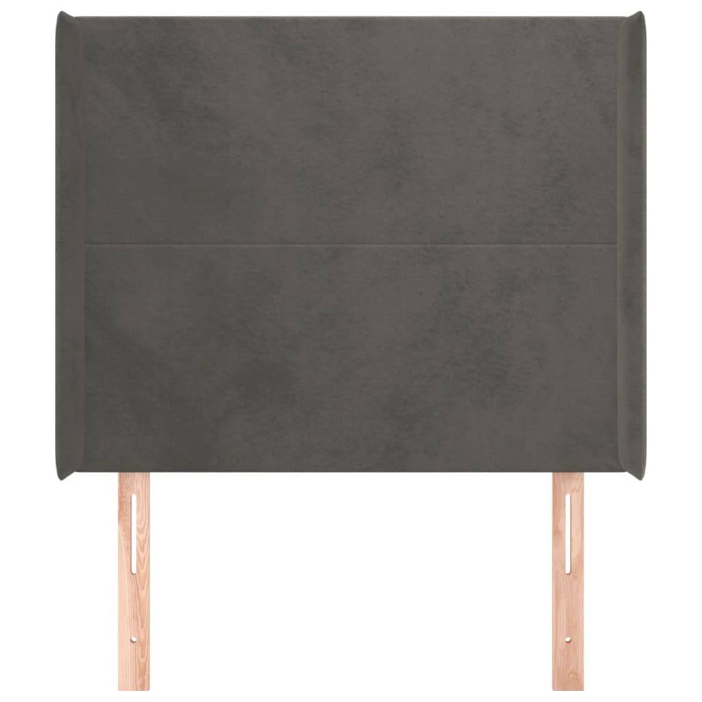 vidaXL Kopfteil mit Ohren Dunkelgrau 83x16x118/128 cm Samt