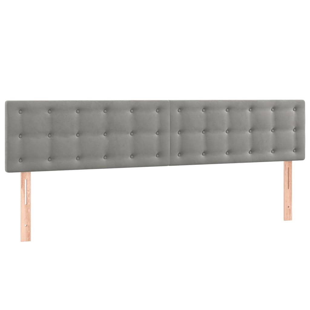 vidaXL Kopfteile 2 Stk. Hellgrau 90x5x78/88 cm Samt
