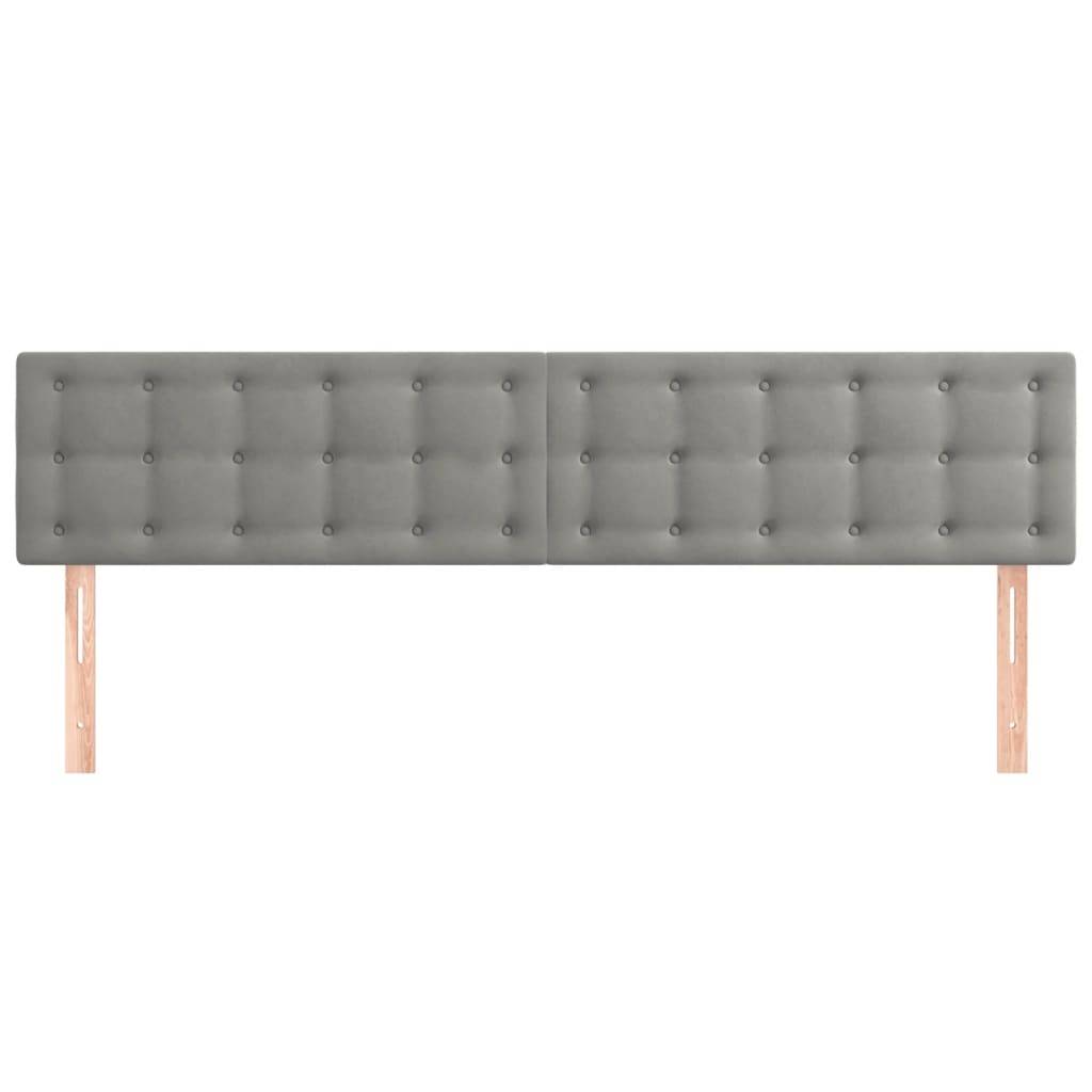 vidaXL Kopfteile 2 Stk. Hellgrau 90x5x78/88 cm Samt