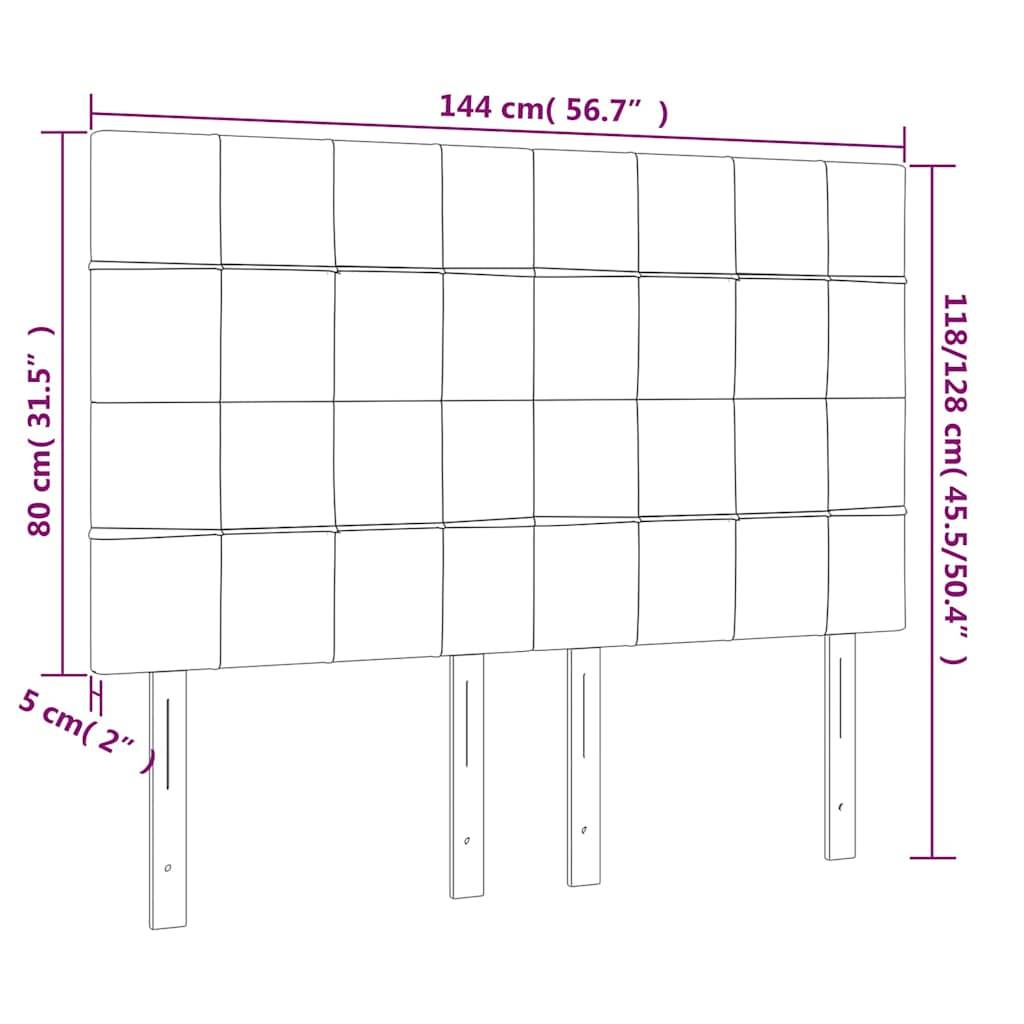 vidaXL LED Kopfteil Dunkelblau 144x5x118/128 cm Samt