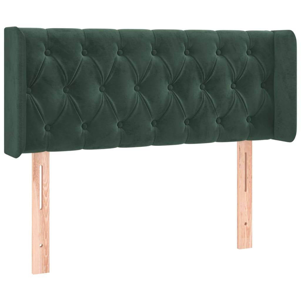 vidaXL LED Kopfteil Dunkelgrün 93x16x78/88 cm Samt