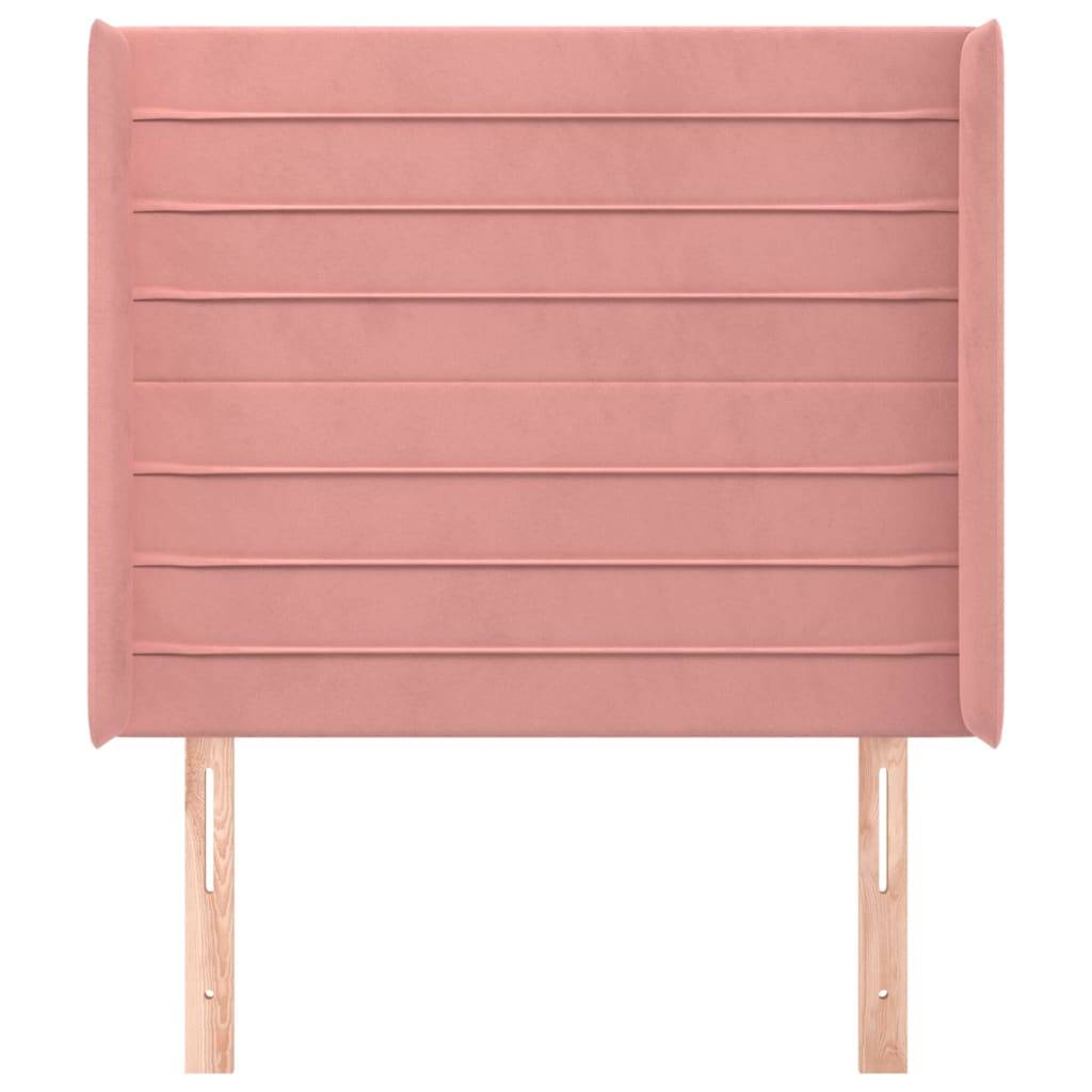 vidaXL Kopfteil mit Ohren Rosa 83x16x118/128 cm Samt