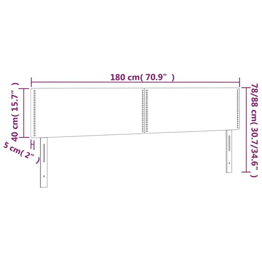 vidaXL LED Kopfteil Taupe 180x5x78/88 cm Stoff