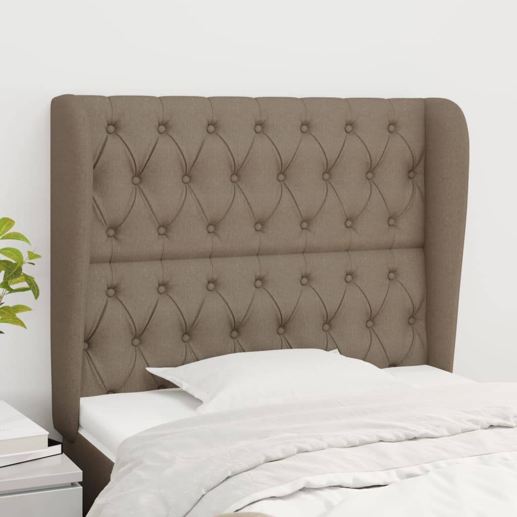 vidaXL Kopfteil mit Ohren Taupe 103x23x118/128 cm Stoff