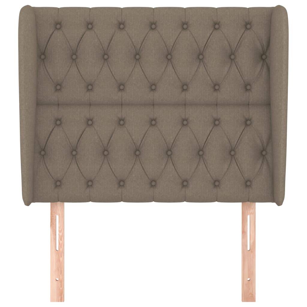 vidaXL Kopfteil mit Ohren Taupe 103x23x118/128 cm Stoff