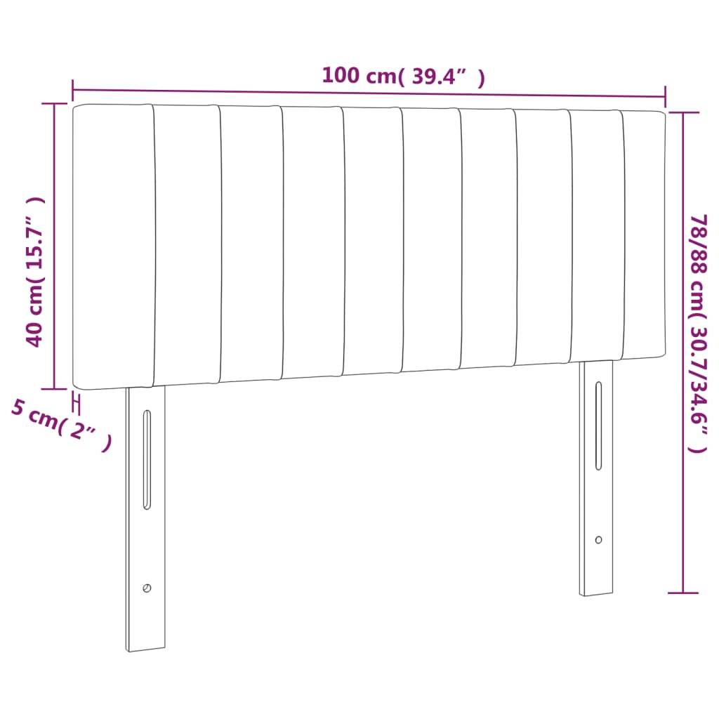 vidaXL LED Kopfteil Dunkelgrau 100x5x78/88 cm Stoff