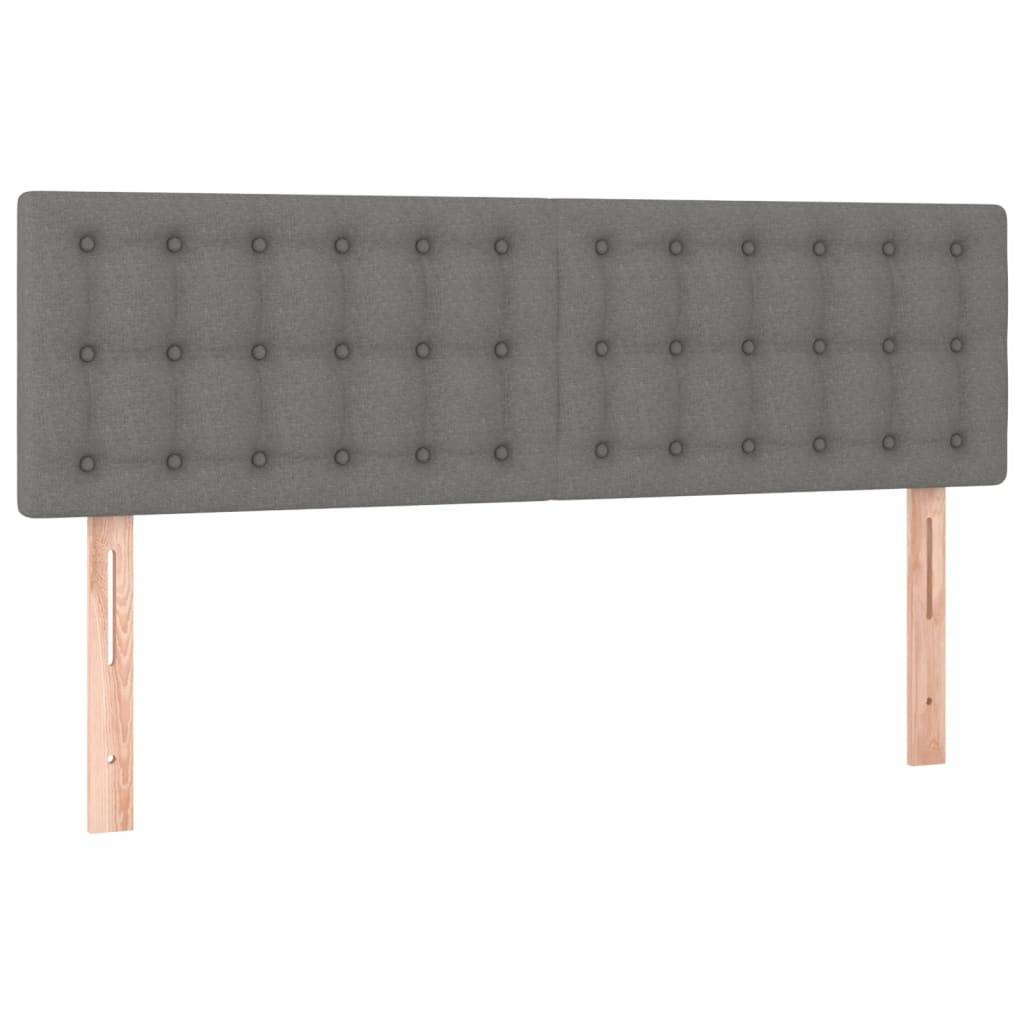 vidaXL Kopfteile 2 Stk. Dunkelgrau 72x5x78/88 cm Stoff
