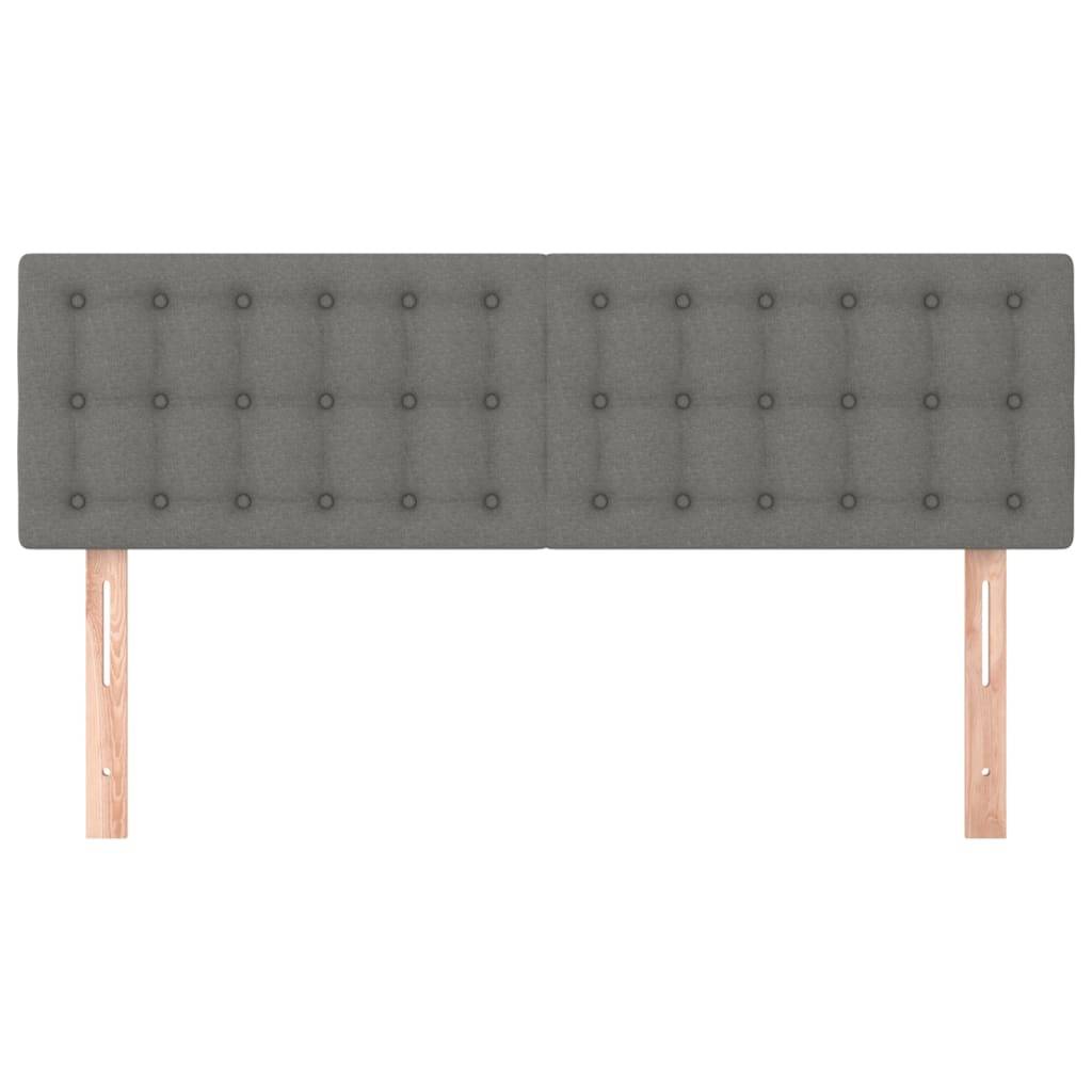 vidaXL Kopfteile 2 Stk. Dunkelgrau 72x5x78/88 cm Stoff