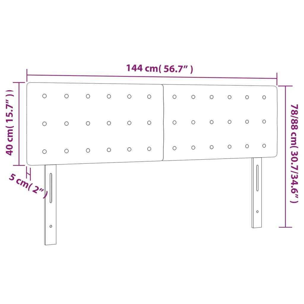 vidaXL Kopfteile 2 Stk. Dunkelgrau 72x5x78/88 cm Stoff