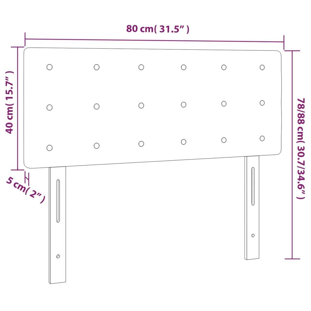 vidaXL Kopfteil Schwarz 80x5x78/88 cm Samt