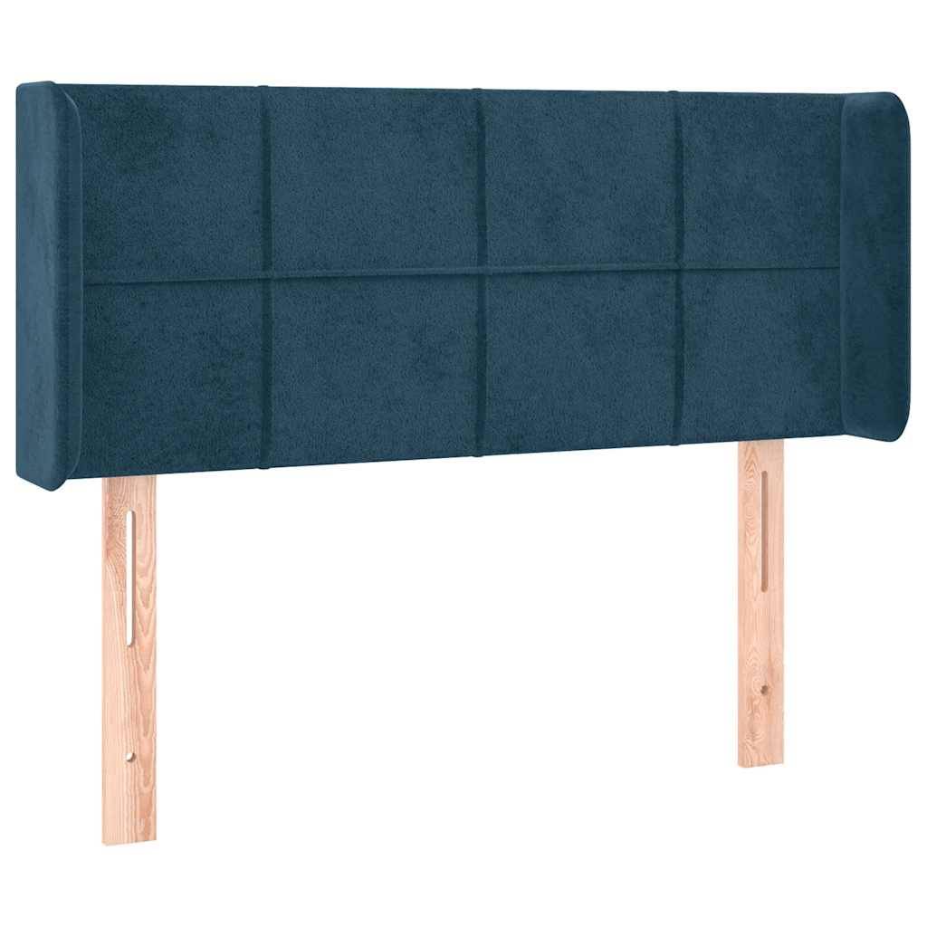 vidaXL Kopfteil mit Ohren Dunkelblau 103x16x78/88 cm Samt