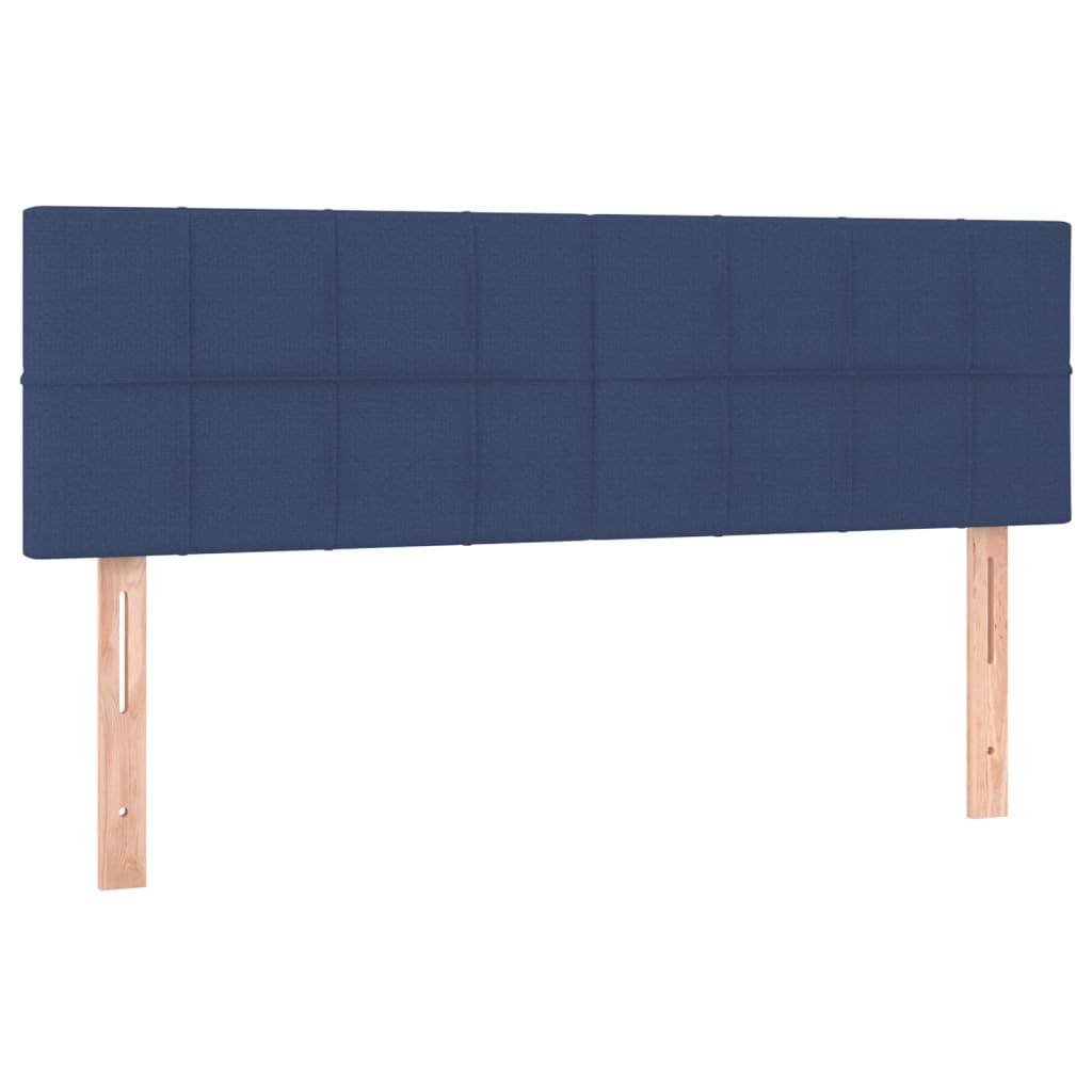 vidaXL LED Kopfteil Blau 144x5x78/88 cm Stoff
