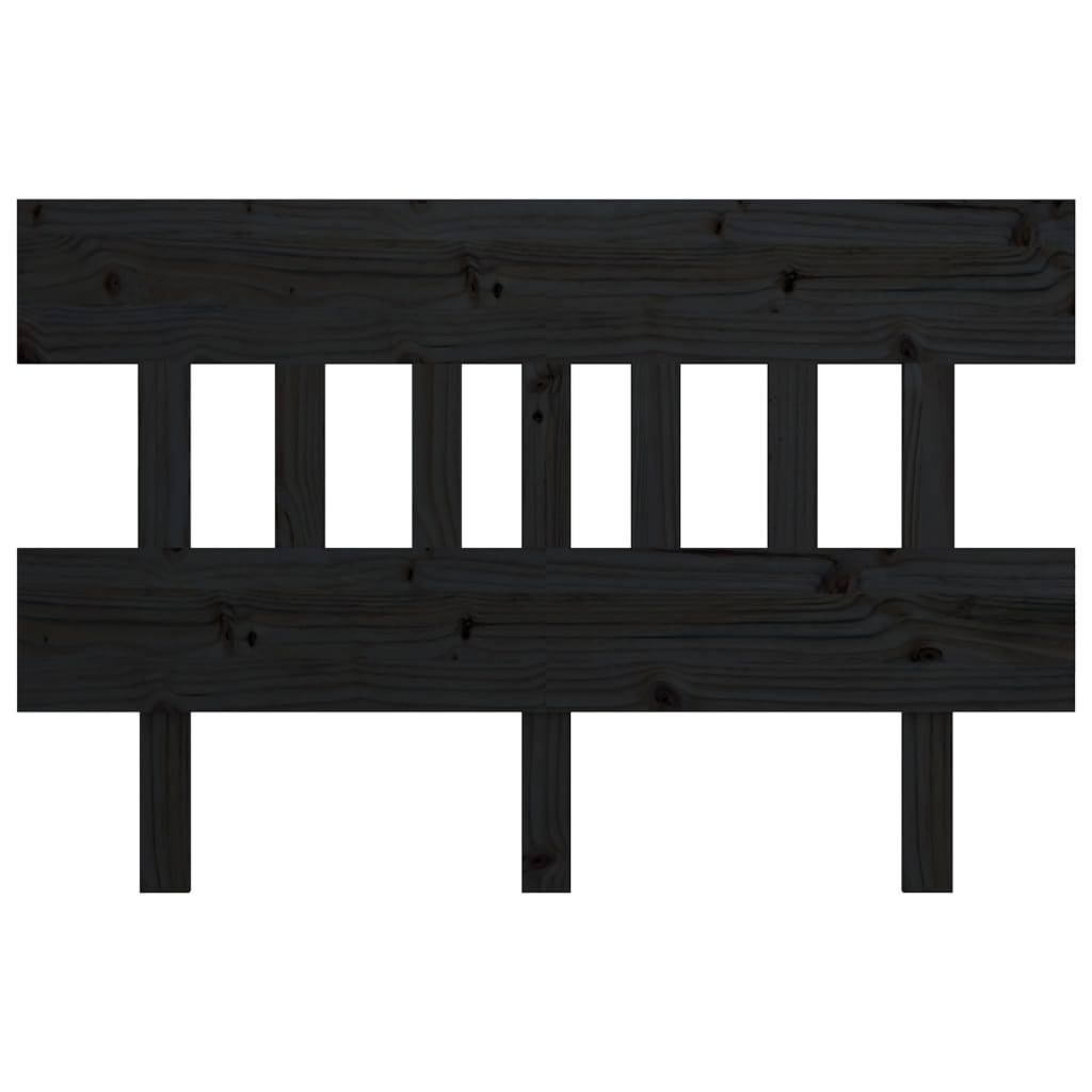 vidaXL Kopfteil Schwarz 203,5x3x81 cm Massivholz Kiefer