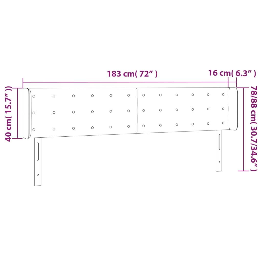 vidaXL LED Kopfteil Blau 183x16x78/88 cm Stoff