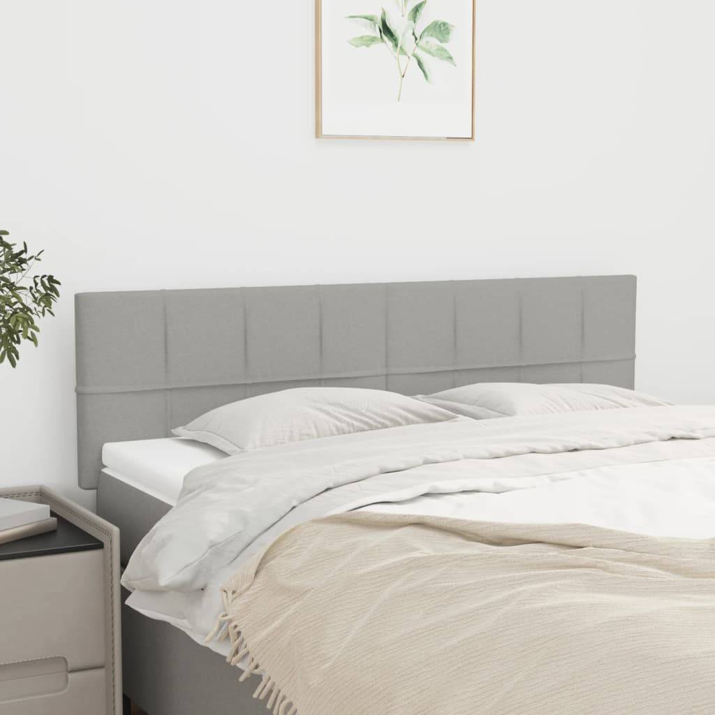 vidaXL Kopfteile 2 Stk. Hellgrau 72x5x78/88 cm Stoff