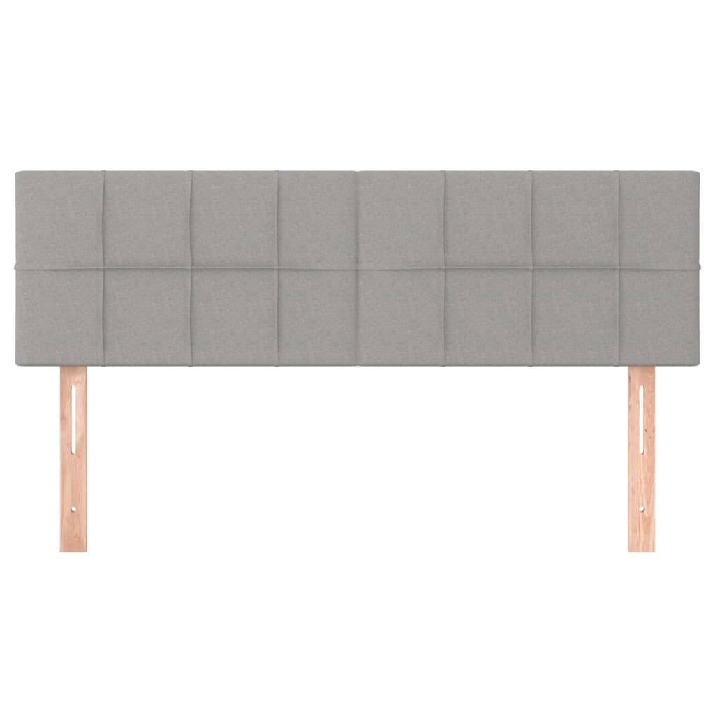 vidaXL Kopfteile 2 Stk. Hellgrau 72x5x78/88 cm Stoff