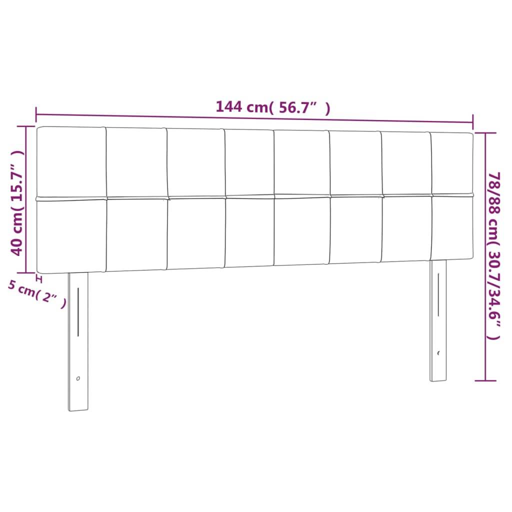 vidaXL Kopfteile 2 Stk. Hellgrau 72x5x78/88 cm Stoff